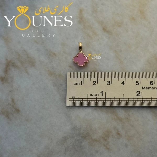 آویز ونکلیف صورتی طلا